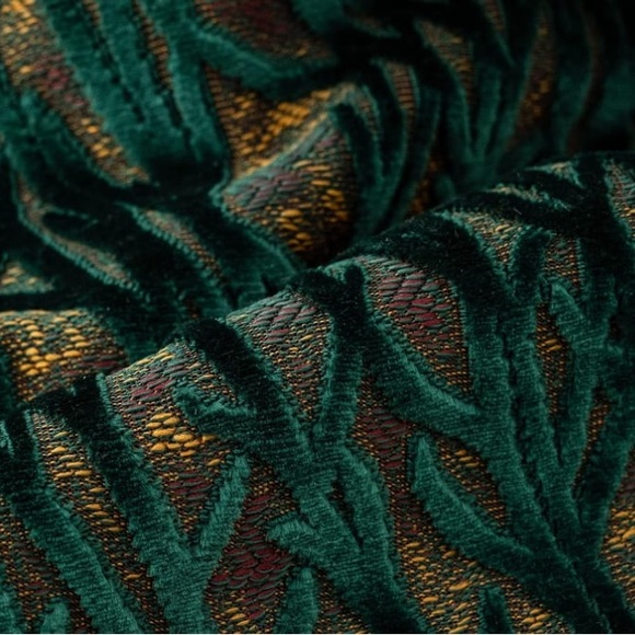 Elegant Velvet Green and Gold Throw Pillow Cover - Picture 3 of 4